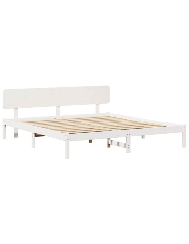 Struttura del letto Bianco 180 x 200 cm Pino massello