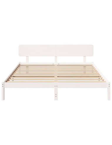 Struttura del letto Bianco 180 x 200 cm Pino massello