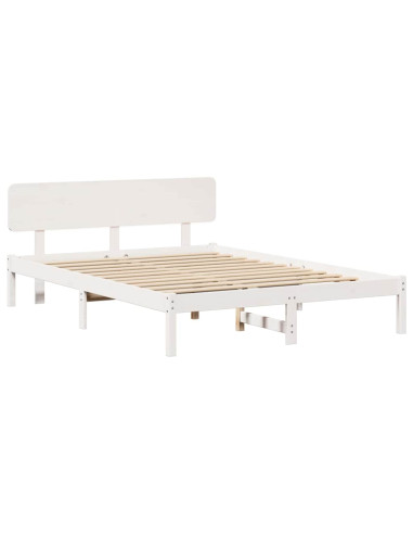 Struttura del letto Bianco 160 x 200 cm Pino massello