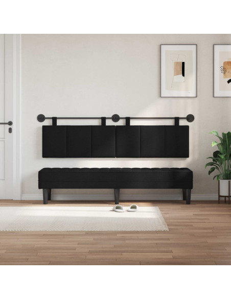 Testata appesa Montaggio a parete Nero 170 x 55 x 5 cm Tessuto