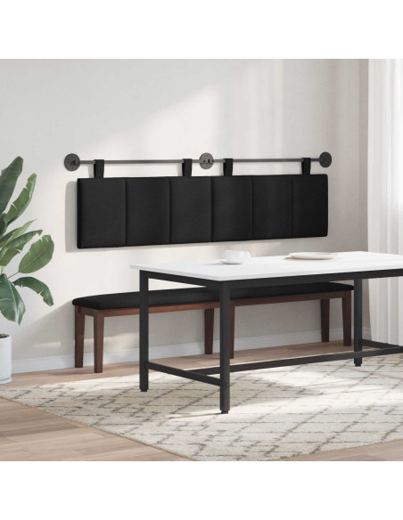 Testata appesa Montaggio a parete Nero 170 x 55 x 5 cm Tessuto