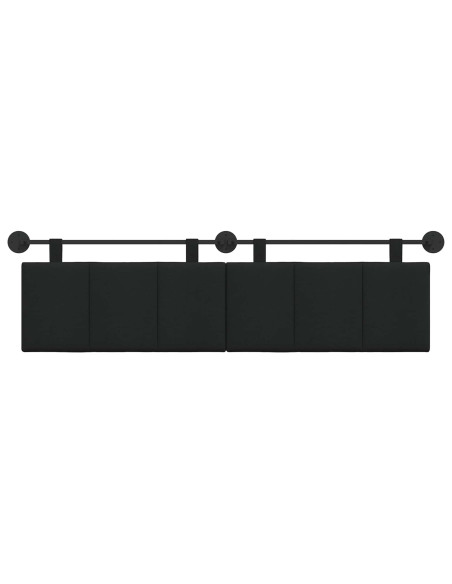 Testata appesa Montaggio a parete Nero 170 x 55 x 5 cm Tessuto
