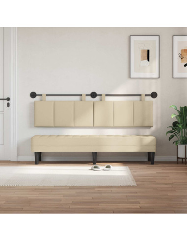 Testata appesa Montaggio a parete Crema 170 x 55 x 5 cm Tessuto