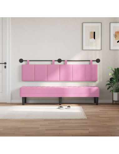 Testata appesa Montaggio a parete Rosa 170 x 55 x 5 cm Tessuto
