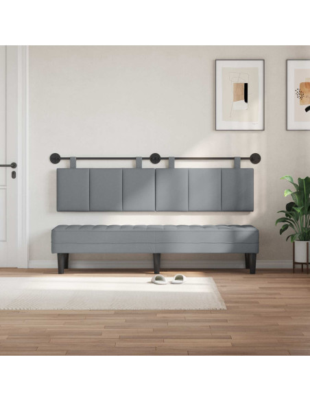 Testata appesa Rigato Grigio chiaro 190 x 55 x 5 cm Tessuto