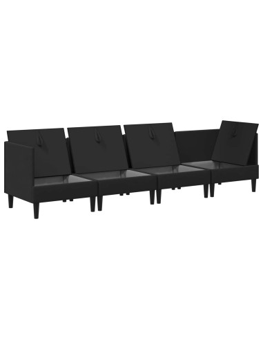 Set di mobili per il soggiorno 4 pcs Nero Tessuto