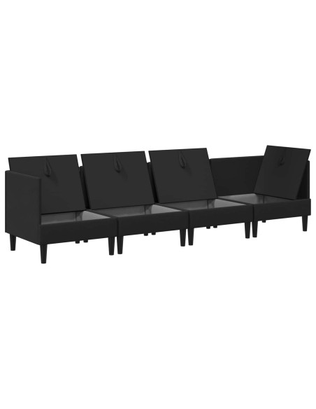 Set di mobili per il soggiorno 4 pcs Nero Tessuto