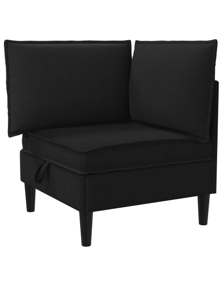 Set di mobili per il soggiorno 4 pcs Nero Tessuto