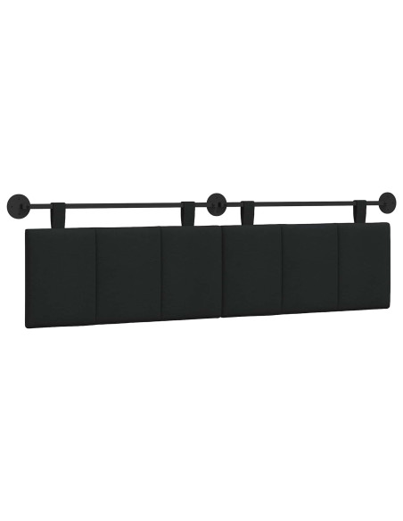 Testata appesa Montaggio a parete Nero 190 x 55 x 5 cm Tessuto