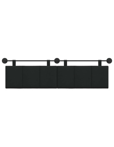 Testata appesa Montaggio a parete Nero 190 x 55 x 5 cm Tessuto