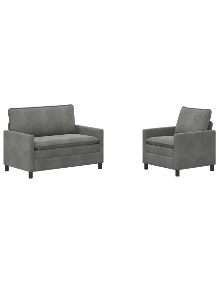 Set di divani 2 pcs Grigio Scuro Velluto