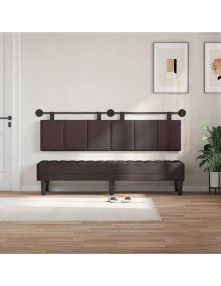 Testata appesa Rigato Marrone Scuro 190 x 55 x 5 cm Tessuto