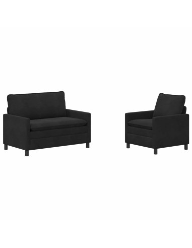 Set di divani 2 pcs Nero Velluto
