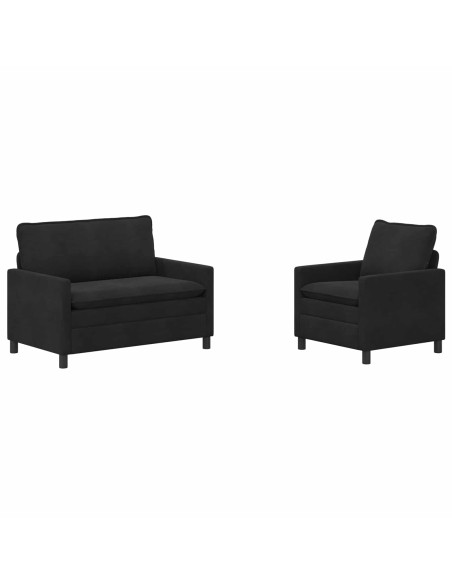 Set di divani 2 pcs Nero Velluto