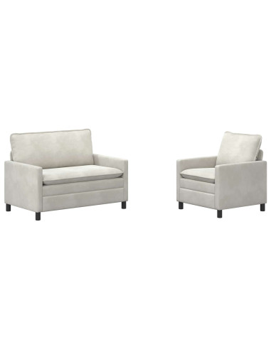 Set di divani 2 pcs Crema Velluto
