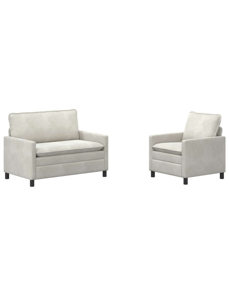 Set di divani 2 pcs Crema Velluto