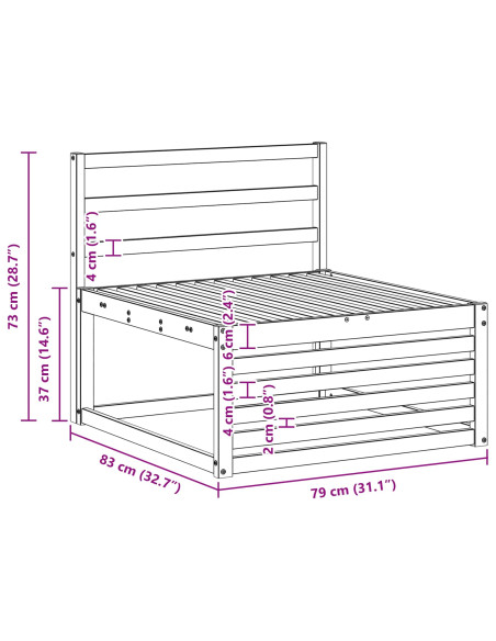 Set di divani da esterno 3 pcs Naturale