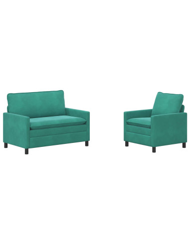 Set di divani 2 pcs Turchese Velluto