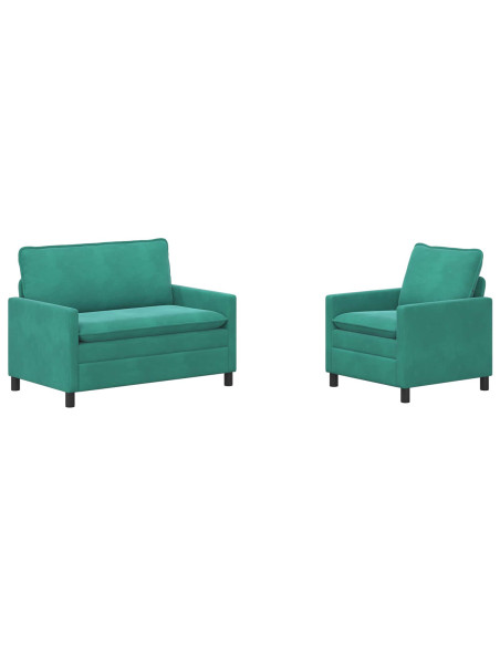 Set di divani 2 pcs Turchese Velluto