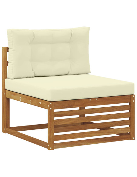 Set di divani da esterno con cuscino 6 pcs Naturale e Crema