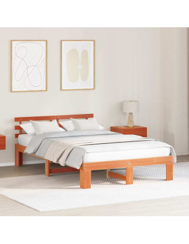 Struttura del letto Marrone cerato 135 x 190 cm Pino massello