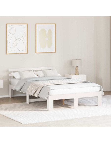 Struttura del letto Bianco 120 x 190 cm Pino massello