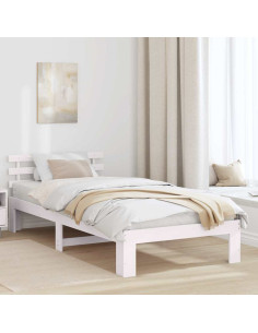 Struttura del letto Bianco 100 x 200 cm Pino massello