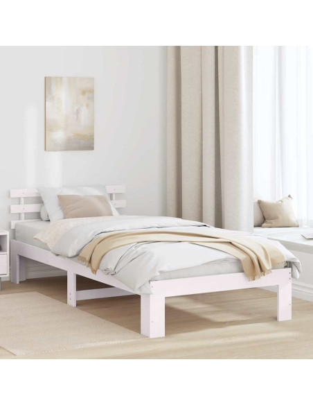 Struttura del letto Bianco 90 x 200 cm Pino massello