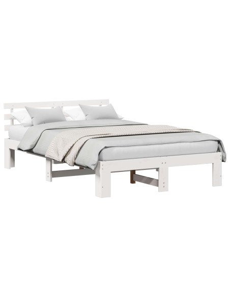 Struttura del letto Bianco 140 x 190 cm Pino massello