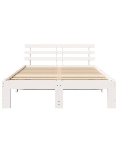 Struttura del letto Bianco 140 x 190 cm Pino massello