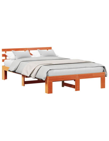 Struttura del letto Marrone cerato 140 x 190 cm Pino massello