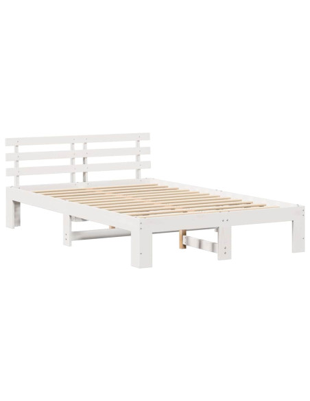 Struttura del letto Bianco 135 x 190 cm Pino massello