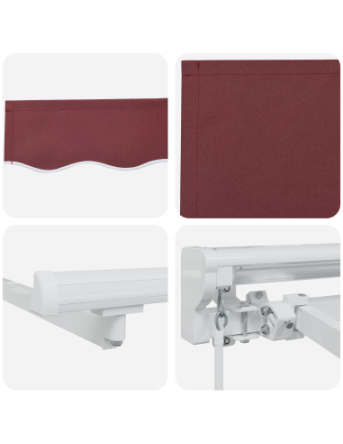 Tenda Retrattile Borgogna 350 x 200 cm Poliestere e Metallo
