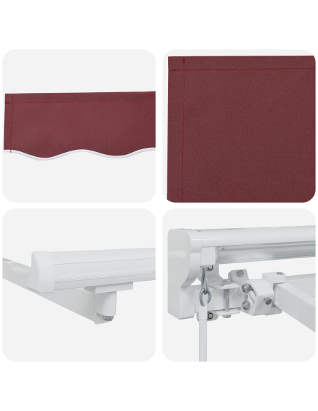 Tenda Retrattile Borgogna 350 x 200 cm Poliestere e Metallo