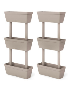 Fioriere da Giardino 6 pz Grigio Talpa 2