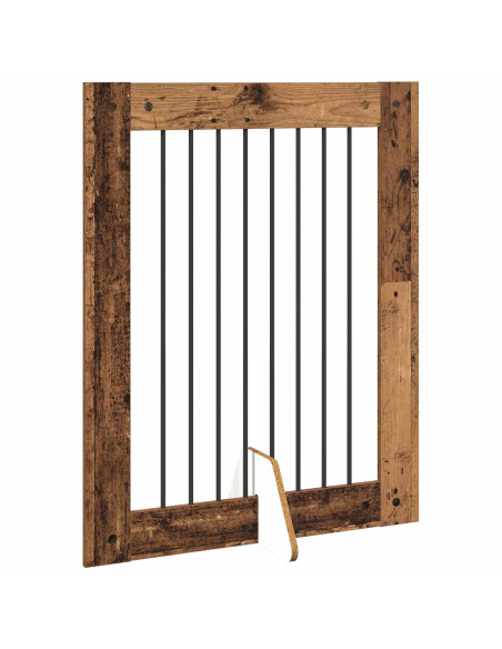 Cancello per cani con supporti 2 pcs Legno antico 80 x 100 cm