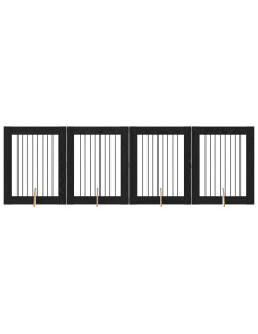 Cancello per cani con supporti 4 pcs Rovere Nero 80 x 100 cm 2