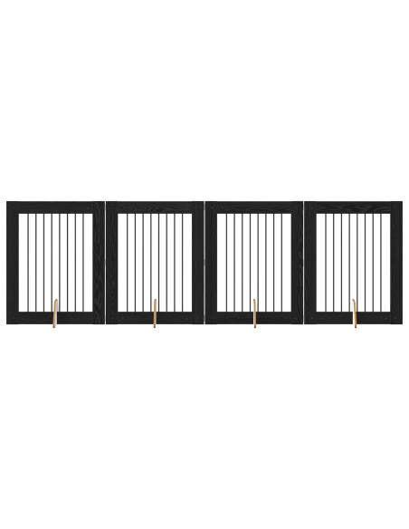 Cancello per cani con supporti 4 pcs Rovere Nero 80 x 100 cm