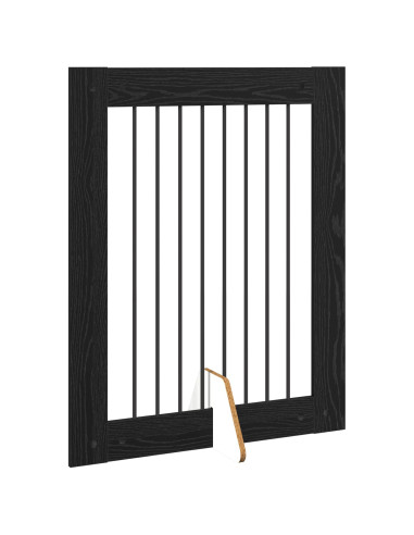 Cancello per cani con supporti 4 pcs Rovere Nero 80 x 100 cm