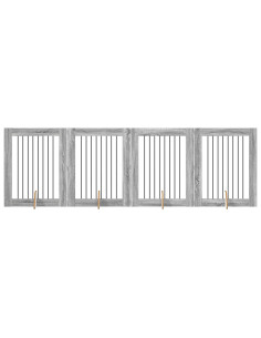 Cancello per cani con supporti 4 pcs Grigio Sonoma 80 x 100 cm 2