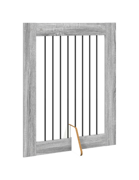 Cancello per cani con supporti 4 pcs Grigio Sonoma 80 x 100 cm