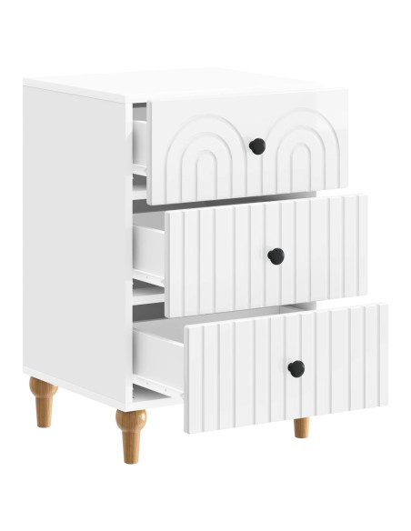Armadio da Notte con cassetto Bianco Lucido 43x 41 x 66,5 cm