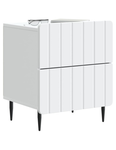 Armadio da Notte con cassetto 2 pcs Bianco 43 x 34,5 x 49,5 cm