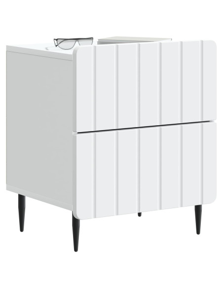 Armadio da Notte con cassetto 2 pcs Bianco 43 x 34,5 x 49,5 cm