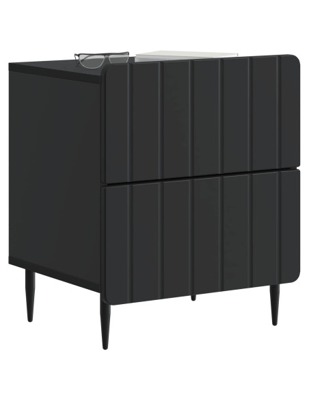 Armadio da Notte Nero 43 x 34,5 x 49,5 cm Legno ingegnerizzato