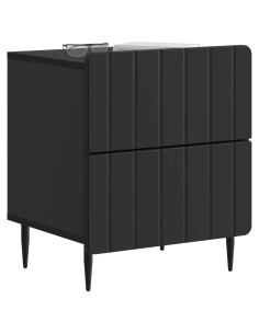 Armadio da Notte con cassetto 2 pcs Nero 43 x 34,5 x 49,5 cm 2