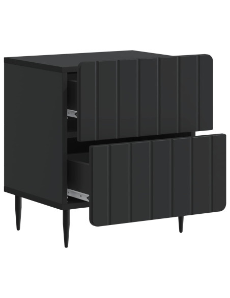 Armadio da Notte con cassetto 2 pcs Nero 43 x 34,5 x 49,5 cm