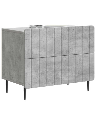 Armadio da Notte Grigio Cemento 62 x 34,5 x 49,5 cm