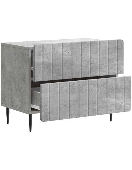 Armadio da Notte Grigio Cemento 62 x 34,5 x 49,5 cm