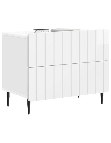 Armadio da Notte con cassetto Bianco Lucido 62 x 34,5 x 49,5 cm